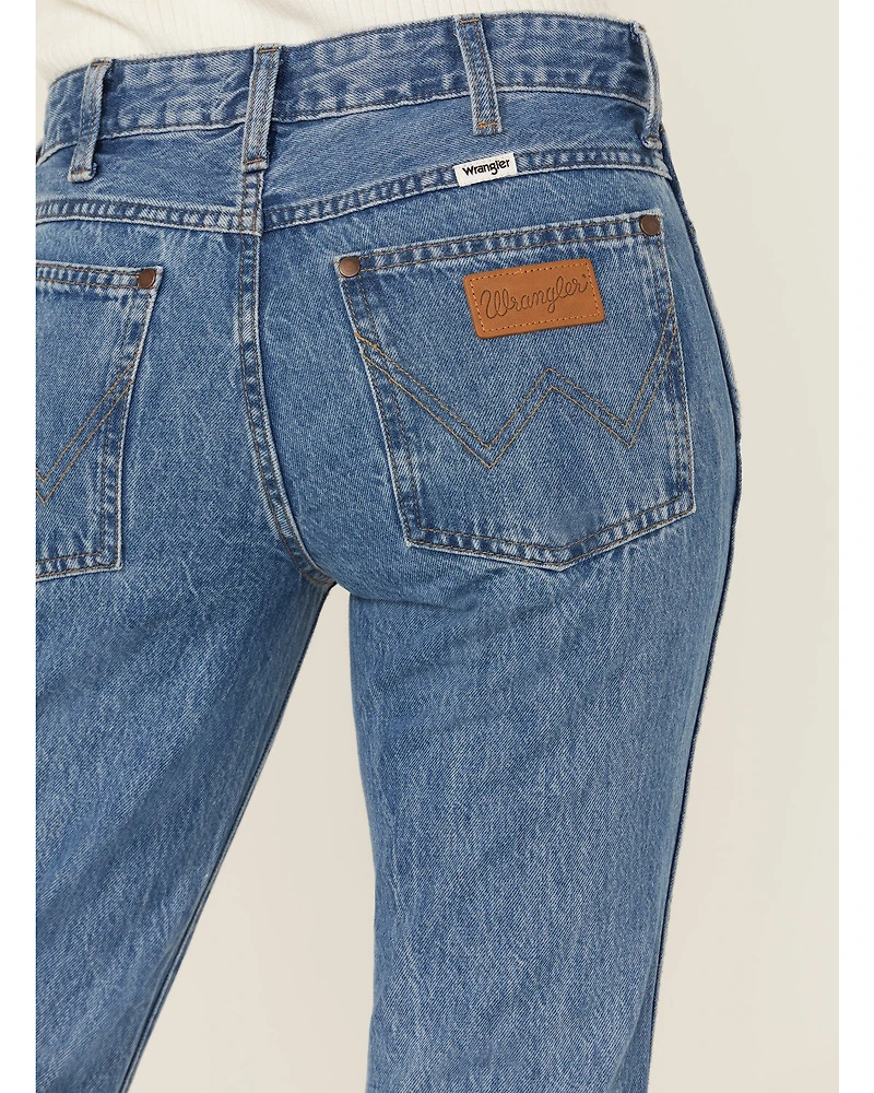 Wrangler Women's Westward Light Wash Dip Dye Mid Rise Bootcut Denim Jeans