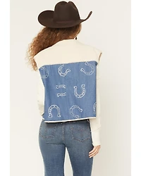 Fornia Women's Boot Barn Exclusive Sherpa Horseshoe Denim Vest