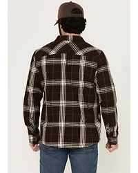 Brothers and Sons Men's Hatch Plaid Print Long Sleeve Button-Down Stretch Western Shirt