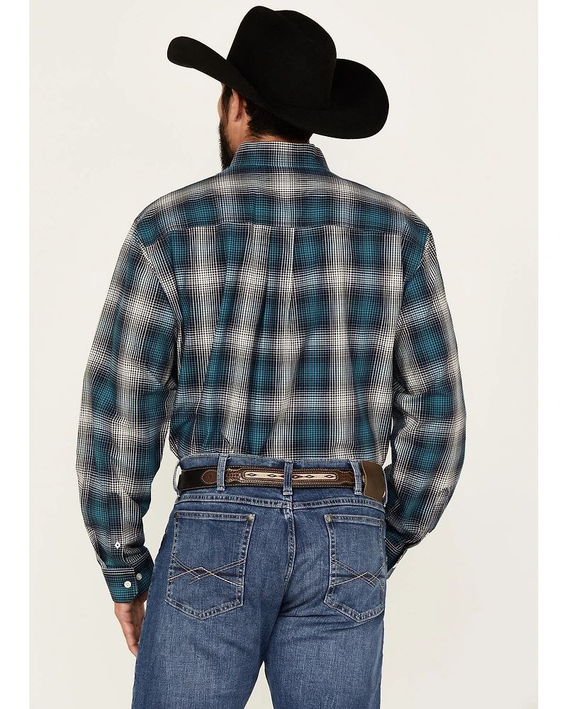 Cinch Men's Plaid Print Long Sleeve Button-Down Western Shirt