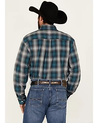 Cinch Men's Plaid Print Long Sleeve Button-Down Western Shirt