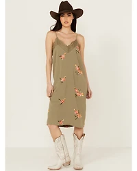 Wild Moss Women's Embroidered Midi Dress