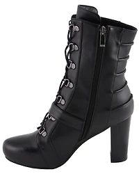 Milwaukee Leather Women's Block Heel Lace Front Boots - Round Toe