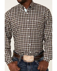 Resistol Men's Quincy Small Plaid Long Sleeve Button Down Western Shirt