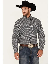Cinch Men's Geo Print Long Sleeve Button-Down Stretch Western Shirt