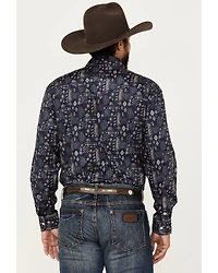Rough Stock by Panhandle Men's Bandana Southwestern Print Long Sleeve Snap Stretch Western Shirt