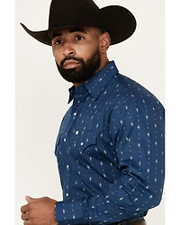 Ely Walker Men's Diamond Southwestern Print Long Sleeve Snap Western Shirt