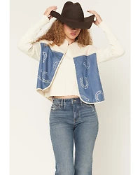 Fornia Women's Boot Barn Exclusive Sherpa Horseshoe Denim Vest
