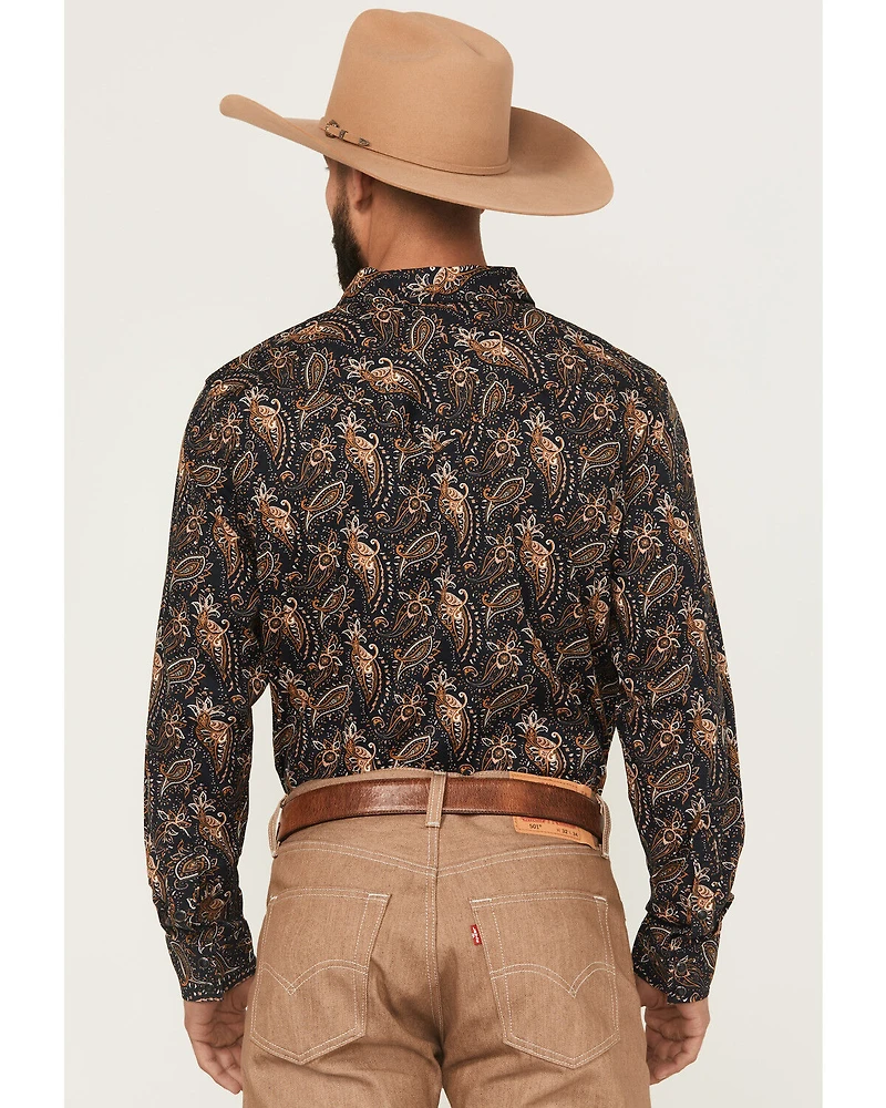 Cody James Men's Desert Dapper Paisley Print Long Sleeve Snap Western Shirt