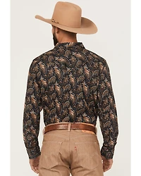 Cody James Men's Desert Dapper Paisley Print Long Sleeve Snap Western Shirt