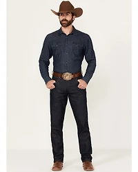 Wrangler Retro Men's Selvedge Dark Wash Slim Straight Stretch Denim Jeans