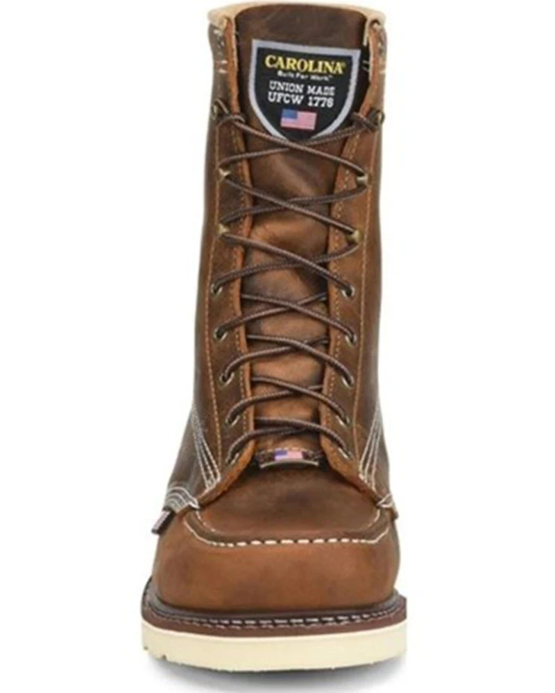 Carolina Men's 8" Lace-Up Work Boots - Moc Toe