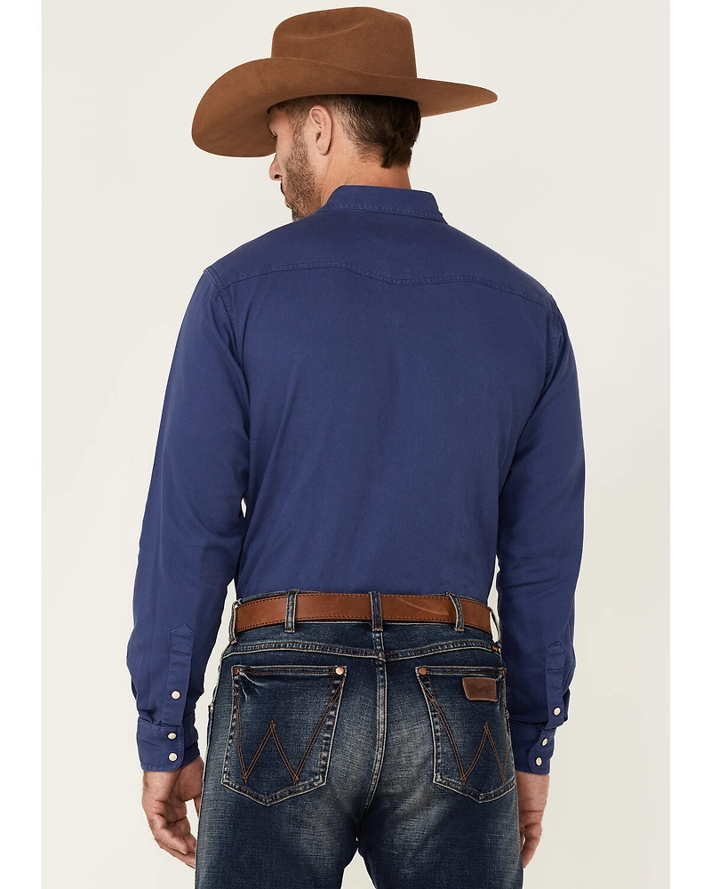 Ariat Men's Solid Teal Jurlington Retro Long Sleeve Pearl Snap Western Shirt