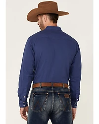 Ariat Men's Solid Teal Jurlington Retro Long Sleeve Pearl Snap Western Shirt