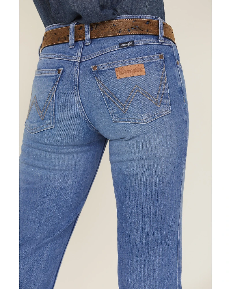 Wrangler Retro Women's Mae Medium Wash Mid Rise Trouser Denim Jeans