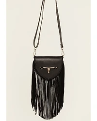 Idyllwind Women's Esperanza Longhorn Leather Fringe Crossbody Bag
