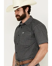 Cowboy Hardware Men's Geo Floral Print Short Sleeve Button-Down Western Shirt