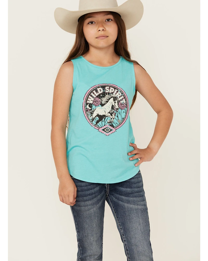 Rock & Roll Denim Girls' Horse Graphic Tank Top
