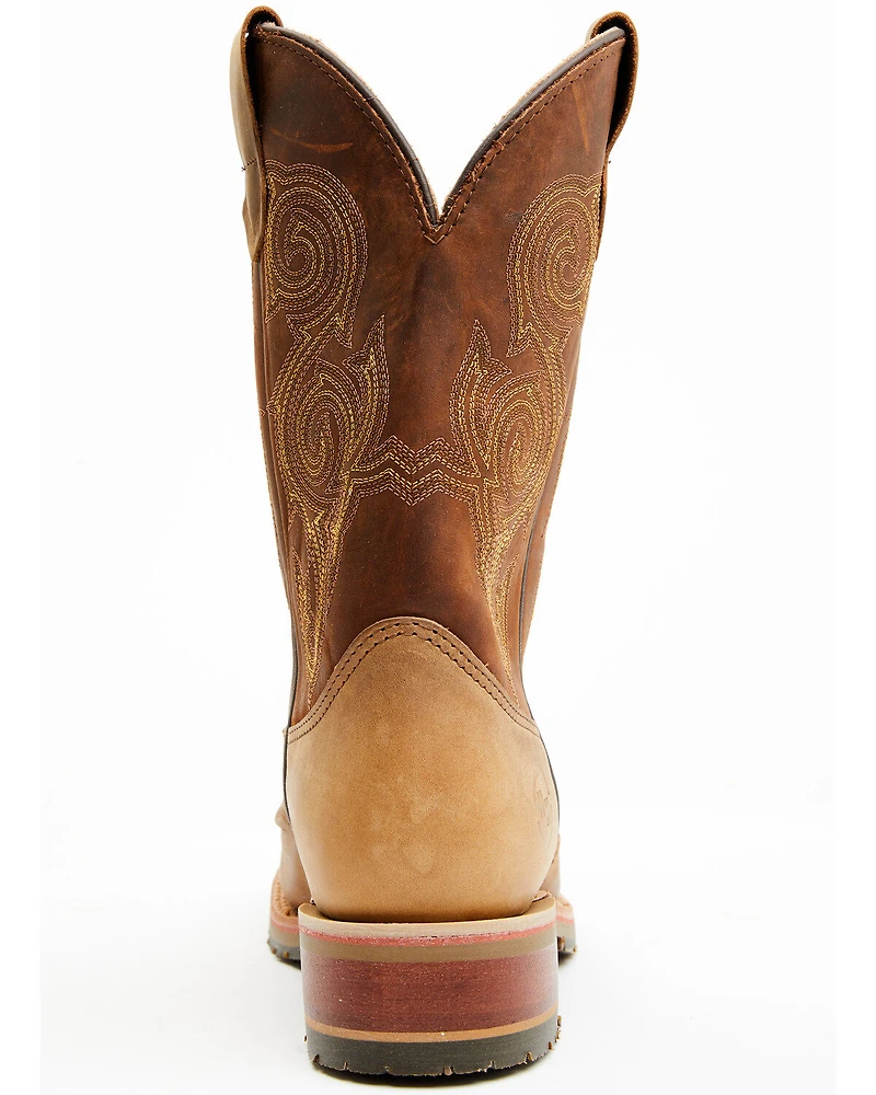Double H Men's Boot Barn Exclusive 11" Domestic I.C.E™ Saddle Vamp Western Boots - Broad Square Toe