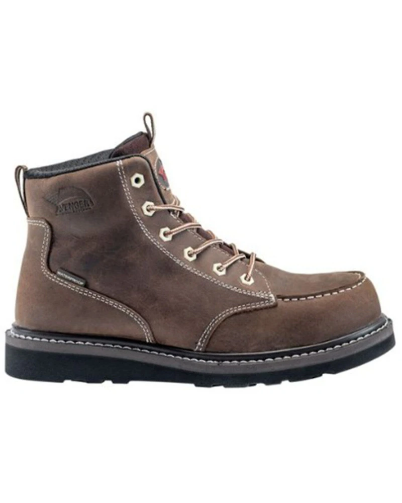Avenger Men's 7607 Wedge Mid 6" Waterproof Lace-Up Work Boot - Soft Toe