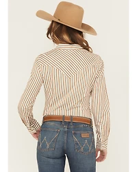 Wrangler Retro Women's Vertical Striped Long Sleeve Snap Western Shirt