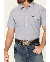 Wrangler Men's Solid Chambray Short Sleeve Work Shirt