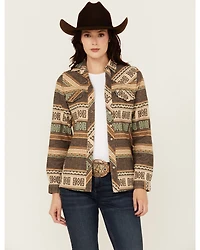 Outback Trading Co Women's Lorelei Southwestern Print Long Sleeve Snap Performance Shirt