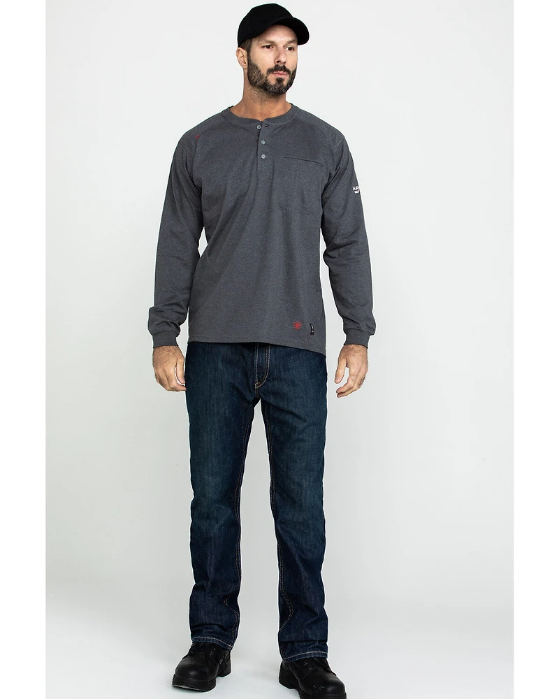 Ariat Men's FR Air Henley Long Sleeve Work Shirt - Tall