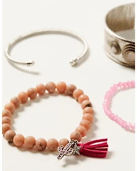 Shyanne Women's Mixed Bead Cactus & Cuff Bracelet Set - 4-Piece