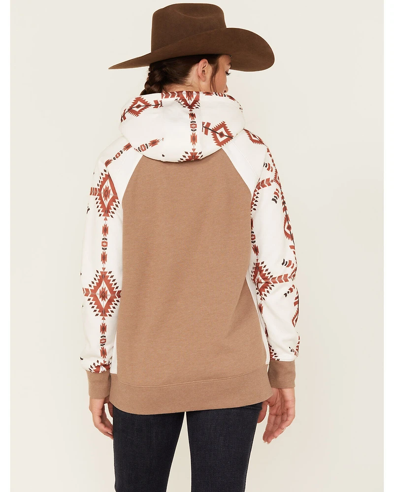 Hooey Women's Boot Barn Exclusive Southwestern Print Contrast Hoodie