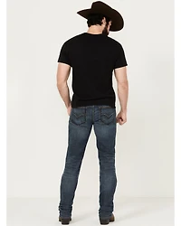 Moonshine Spirit Men's Dark Wash Unaged Whiskey Slim Stretch Denim Jeans