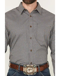 Gibson Trading Co Men's Orbit Geo Print Long Sleeve Button-Down Stretch Western Shirt