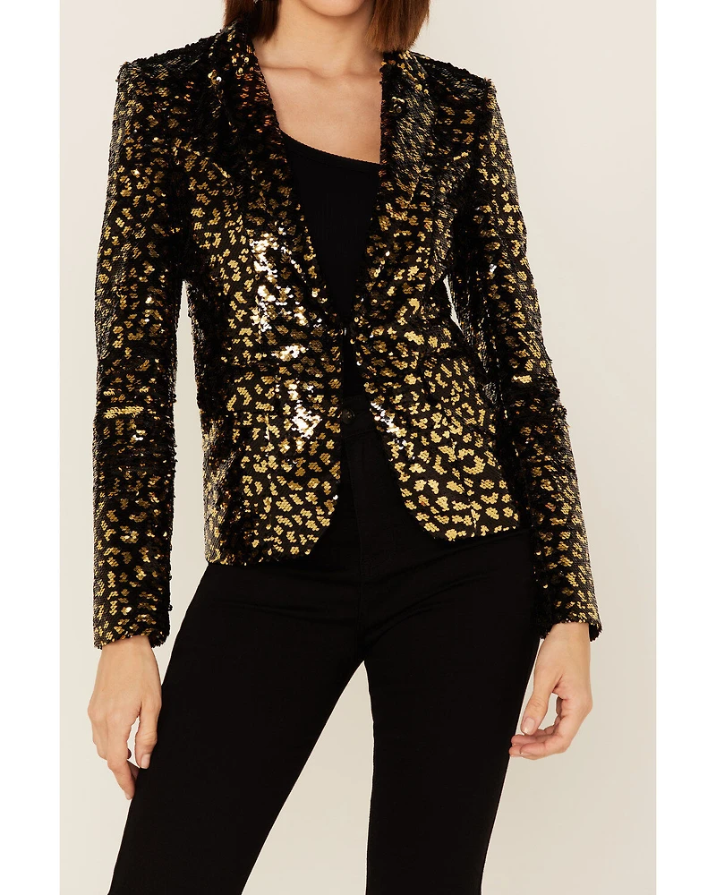 Any Old Iron Women's Sequin Scale Blazer Jacket