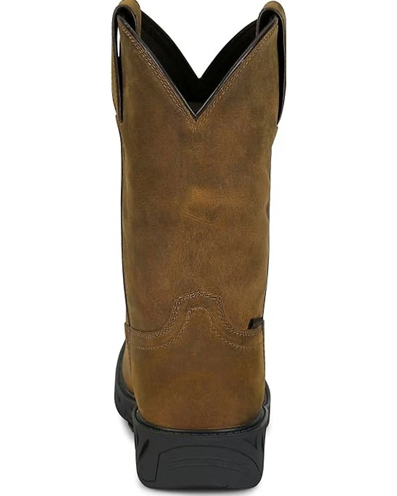 Justin Men's Trencher Pull-On Work Boots - Steel Toe