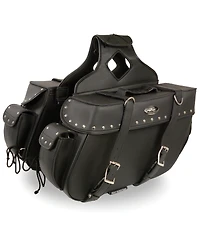 Milwaukee Leather Large Zip-Off Throw Over Riveted Saddle Bag