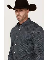 Cody James Men's Slingshot Geo Print Long Sleeve Button-Down Stretch Western Shirt