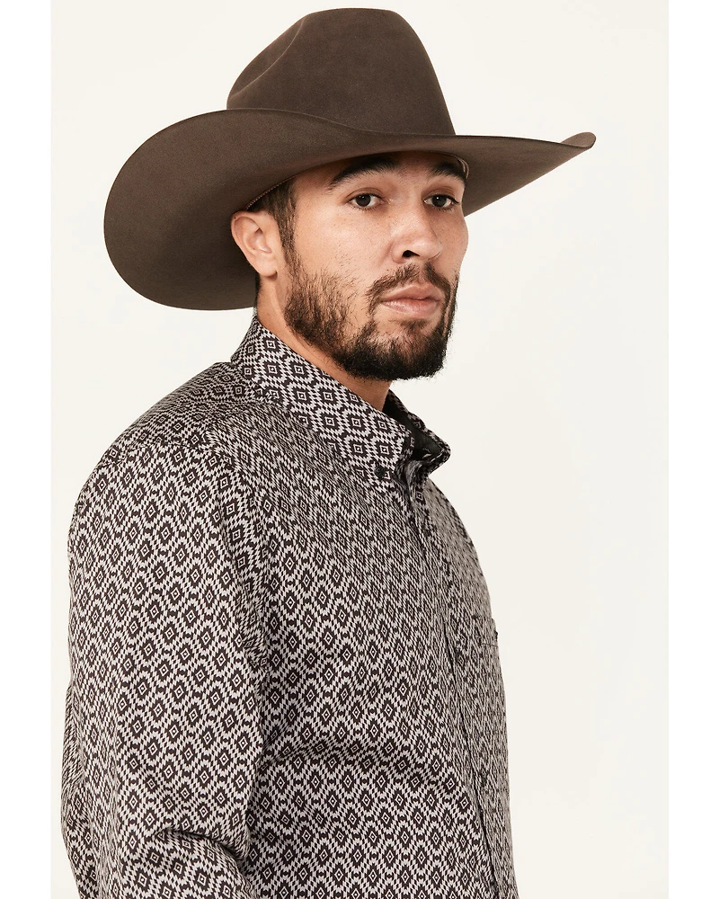 RANK 45® Men's Alton Southwestern Print Long Sleeve Button-Down Shirt