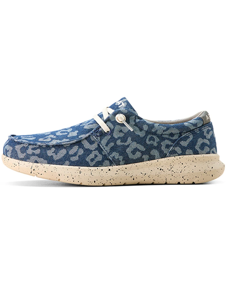 Ariat Women's Hilo Denim Leopard Print Casual Shoes - Moc Toe