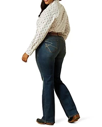 Ariat Women's Sonia Dark Wash Mid Rise Bootcut Stretch Denim Jeans - Plus