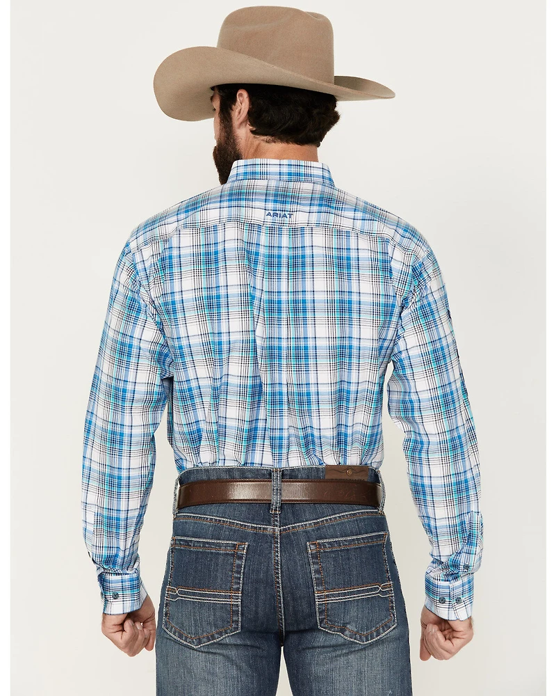 Ariat Men's Pro Series Griffin Team Logo Plaid Print Long Sleeve Button-Down Western Shirt - Tall