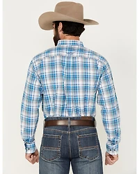 Ariat Men's Pro Series Griffin Team Logo Plaid Print Long Sleeve Button-Down Western Shirt - Tall