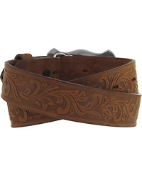 Tony Lama Kid's Leather Floral and Long Horn Belt