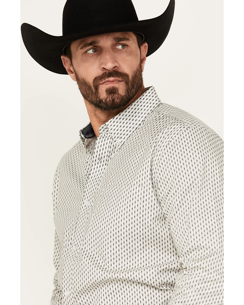 Cody James Men's Stirling Geo Print Long Sleeve Button-Down Stretch Western Shirt - Big