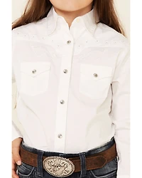 Wrangler Kid's Embroidered Long Sleeve Western Shirt