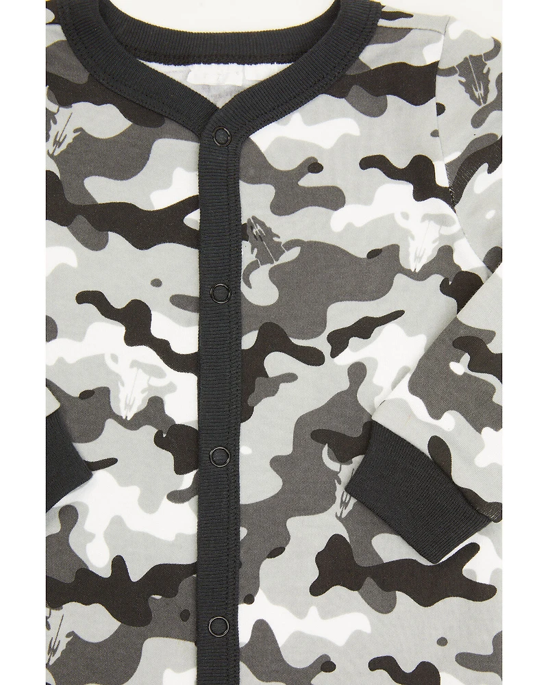 Cody James Infant Boys' Printed Jersey Steer Head & Camo Sleep Set