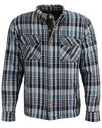 Milwaukee Performance Men's Black/White/Blue Aramid Flannel Biker Shirt