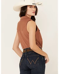 Shyanne Women's Western Embroidered Sleeveless Button-Down Shirt