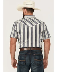 Cody James Men's Roman Striped Short Sleeve Snap Western Shirt - Big