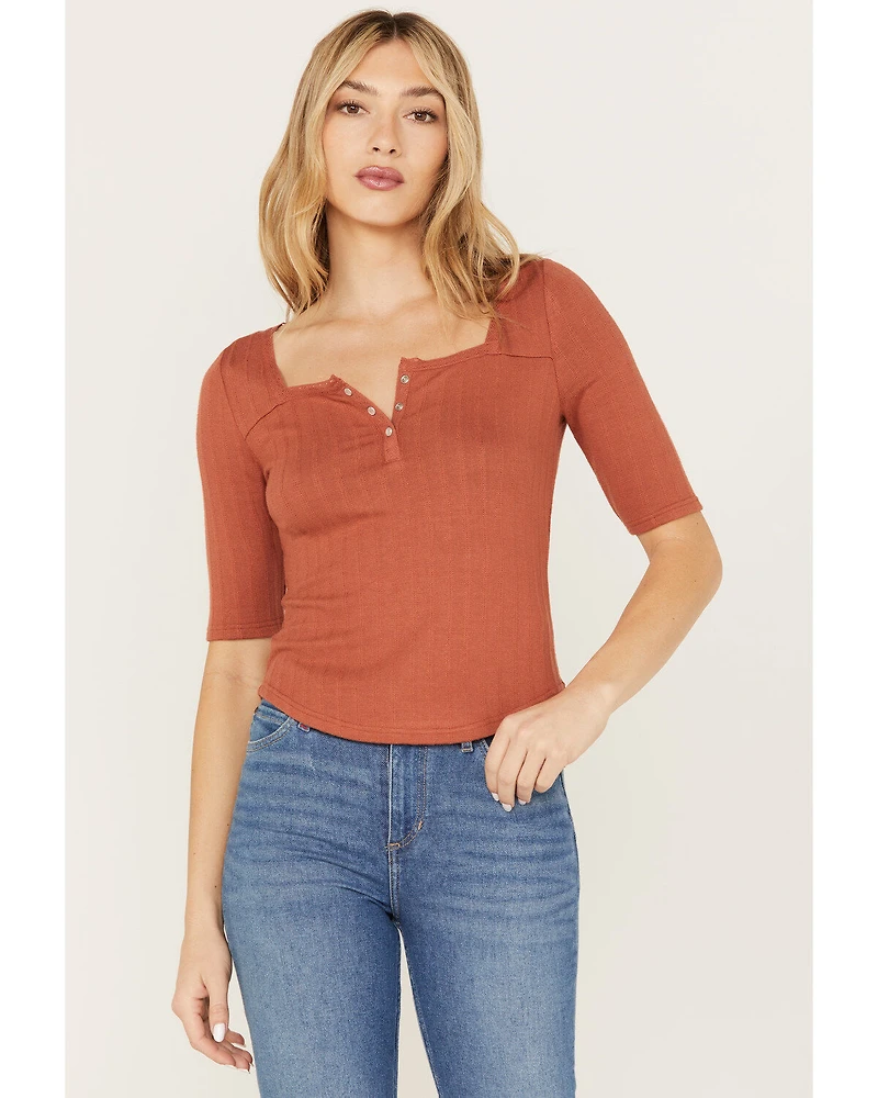 Idyllwind Women's Lucy Square Neck Henley Shirt