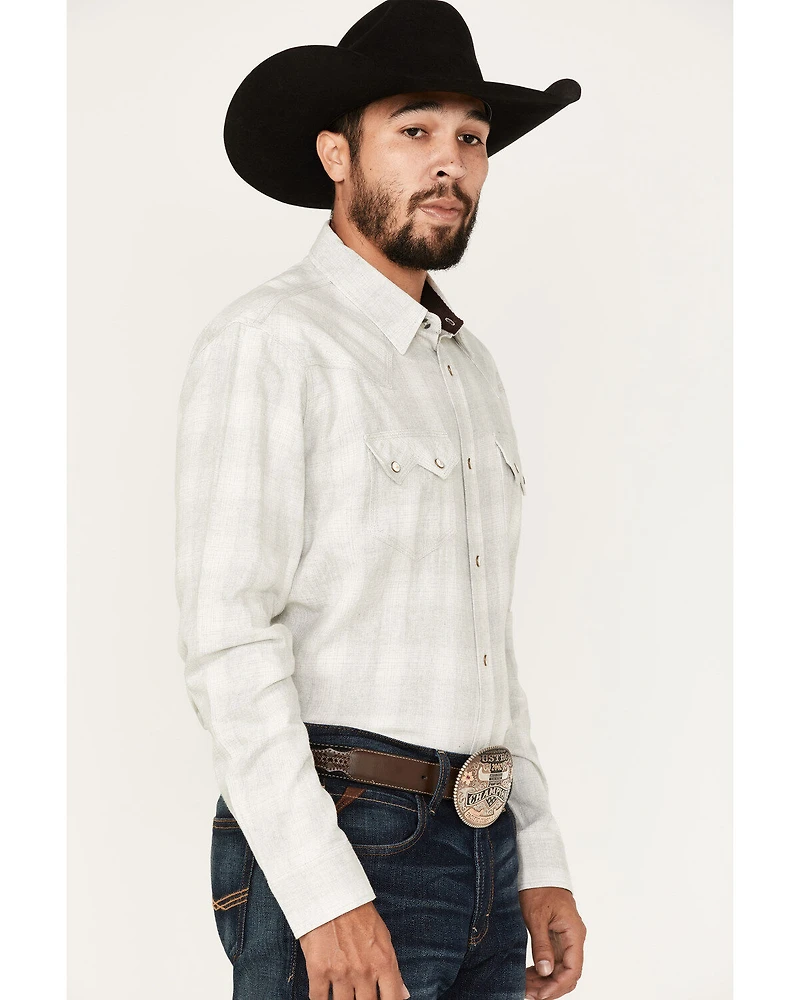 Moonshine Spirit Men's Ethonol Plaid Print Long Sleeve Snap Western Flannel Shirt